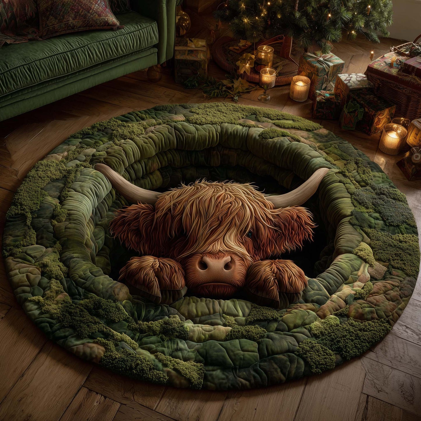 Rustic Homestead Quilted Round Mat GFTOTP14455