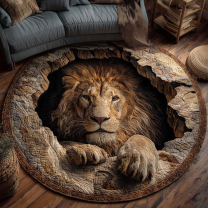 Majestic Lion Quilted Round Mat GFTOTP14458