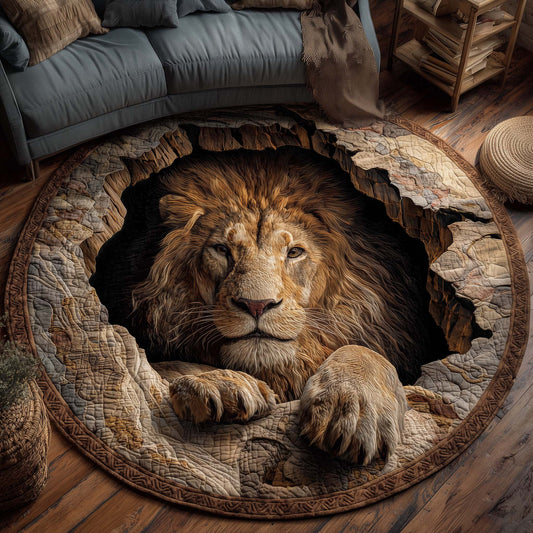 Majestic Lion Quilted Round Mat GFTOTP14458