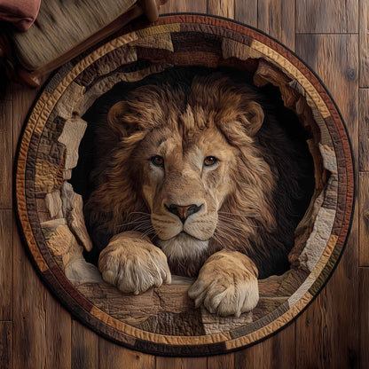 Majestic Lion Quilted Round Mat GFTOTP14459