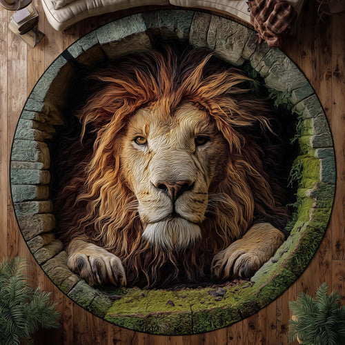 Majestic Lion Quilted Round Mat GFTOTP14460