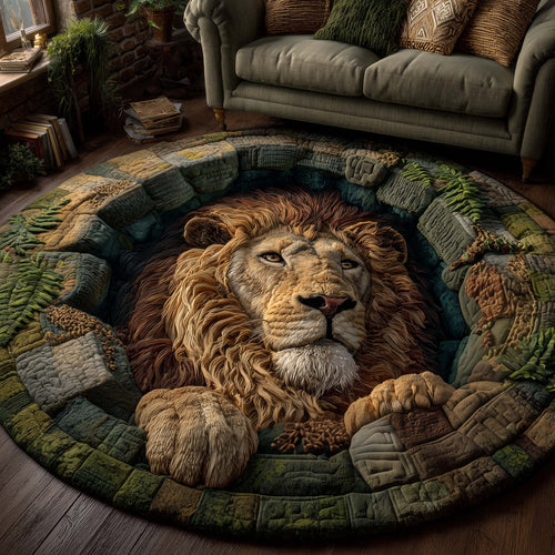 Majestic Lion Quilted Round Mat GFTOTP14461
