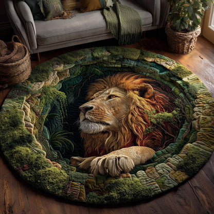 Majestic Lion Quilted Round Mat GFTOTP14462