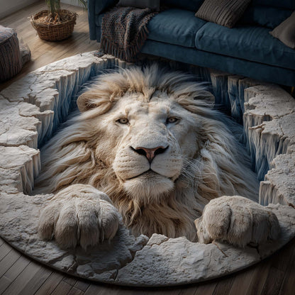 Majestic Lion Quilted Round Mat GFTOTP14463