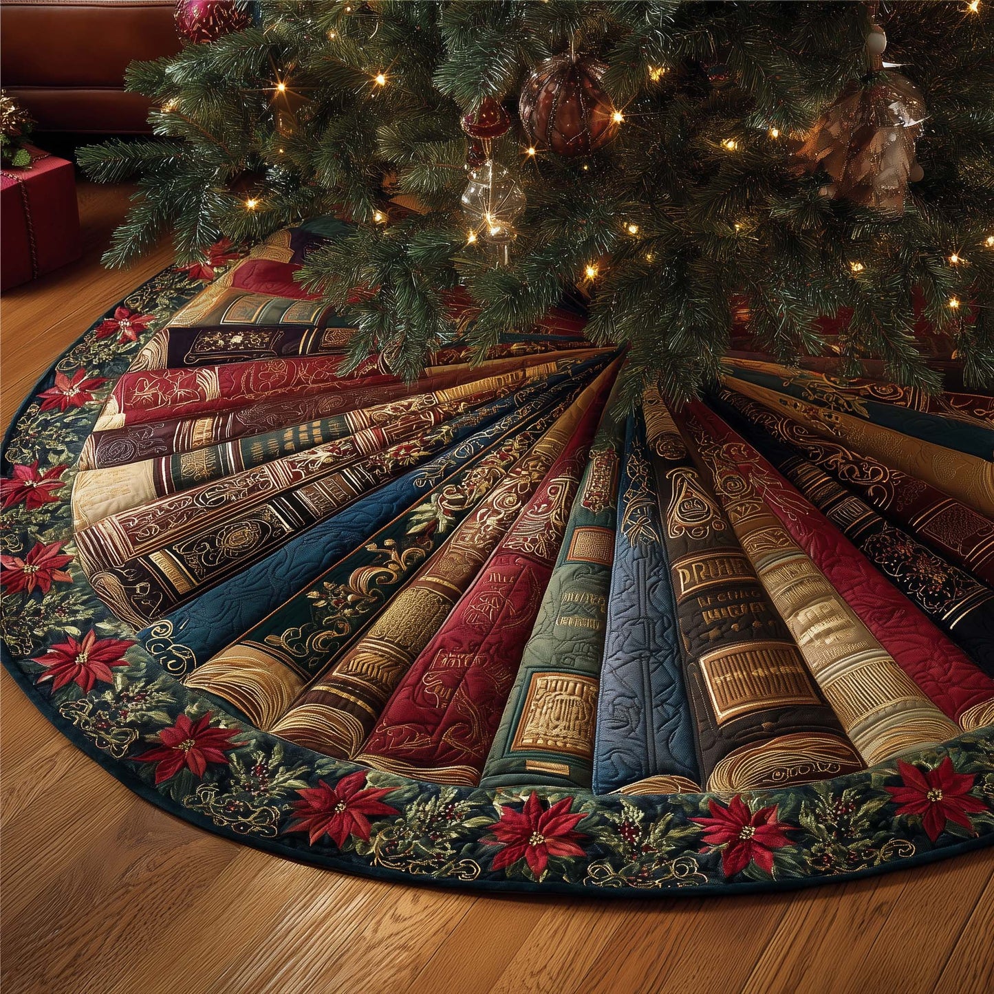 Bookish Holiday Quilted Tree Skirt GFTOTP14476