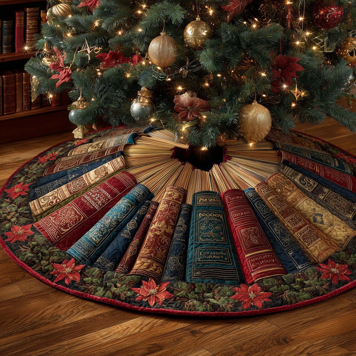 Bookish Holiday Quilted Tree Skirt GFTOTP14477