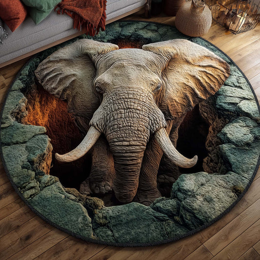 Elephant Majesty Quilted Round Mat GFTOTP14505
