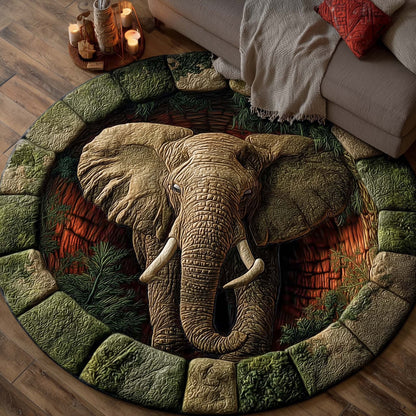 Elephant Majesty Quilted Round Mat GFTOTP14507