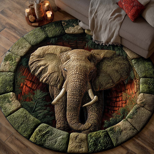 Elephant Majesty Quilted Round Mat GFTOTP14507