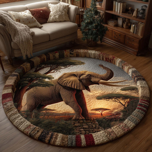 Elephant Majesty Quilted Round Mat GFTOTP14508