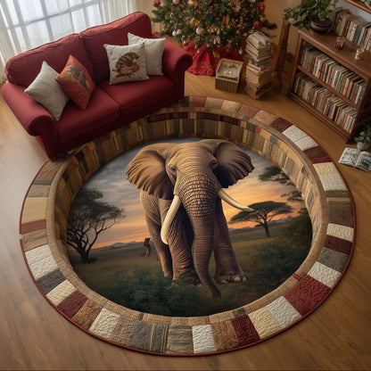 Elephant Majesty Quilted Round Mat GFTOTP14509