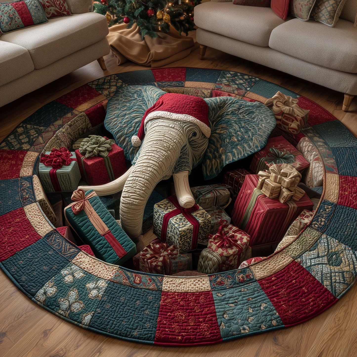 Jolly Tusk Quilted Round Mat GFTOTP14512