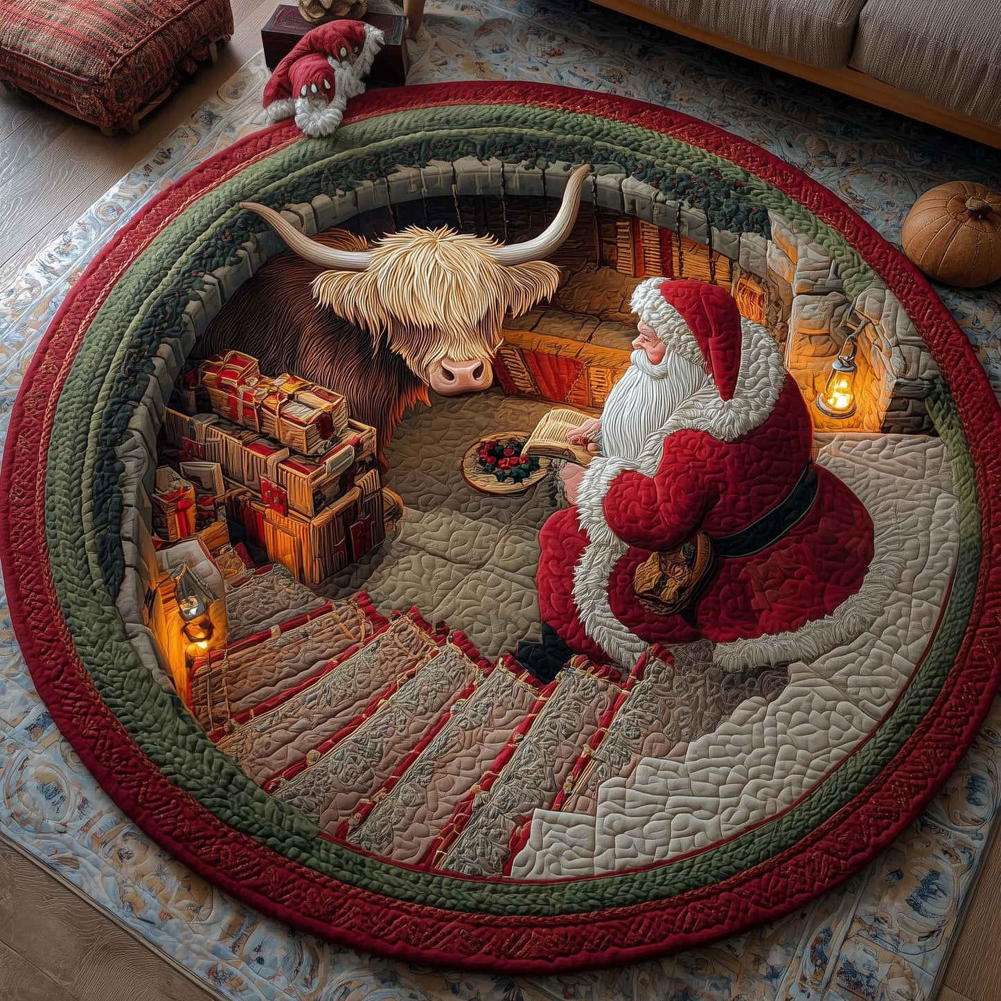 Holiday Glow Quilted Round Mat GFTOTP14527