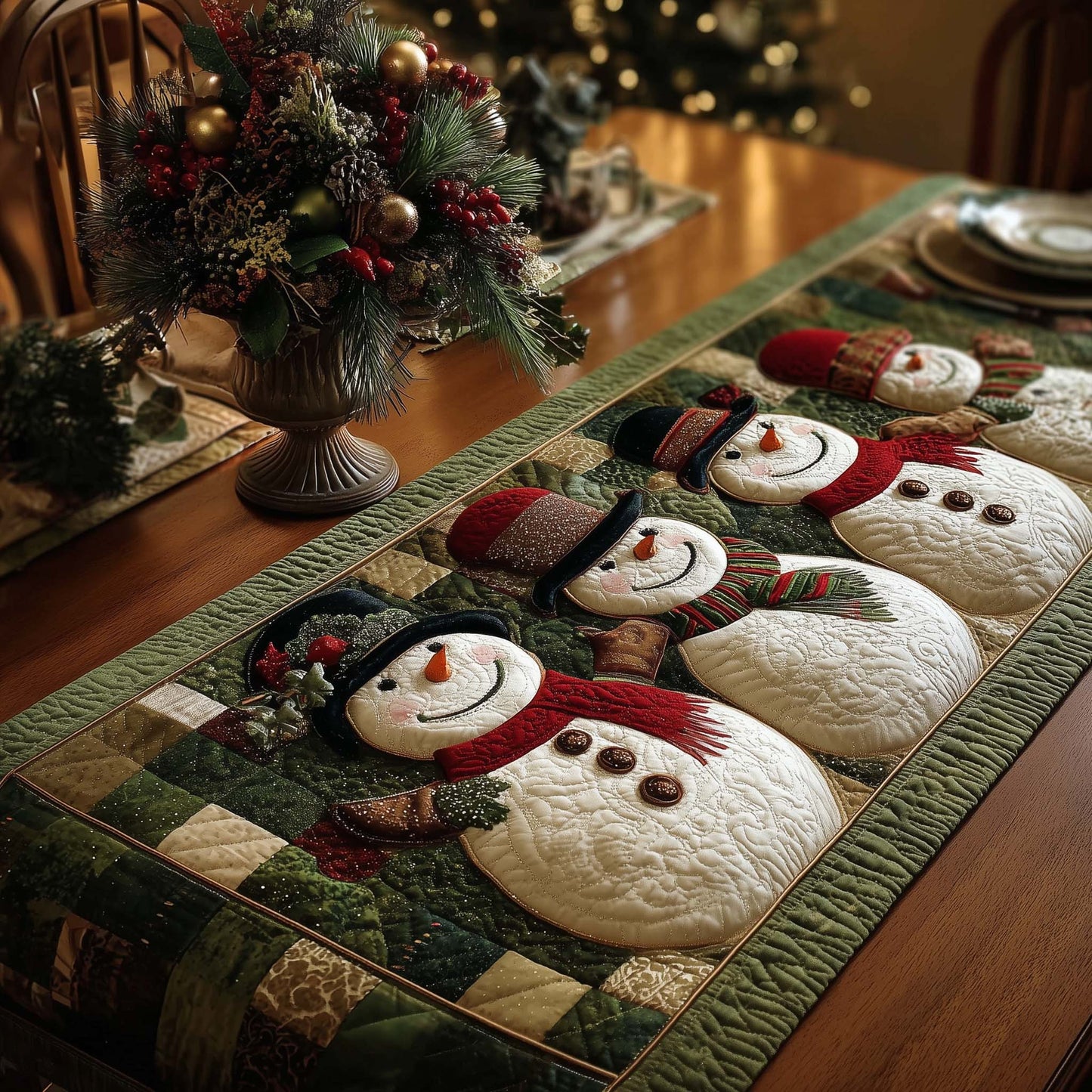 Jolly Snowmen Quilted Table Runner GFTOTP14539
