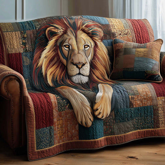 Majestic Lion Quilted Sofa Cover GFTOTP14556