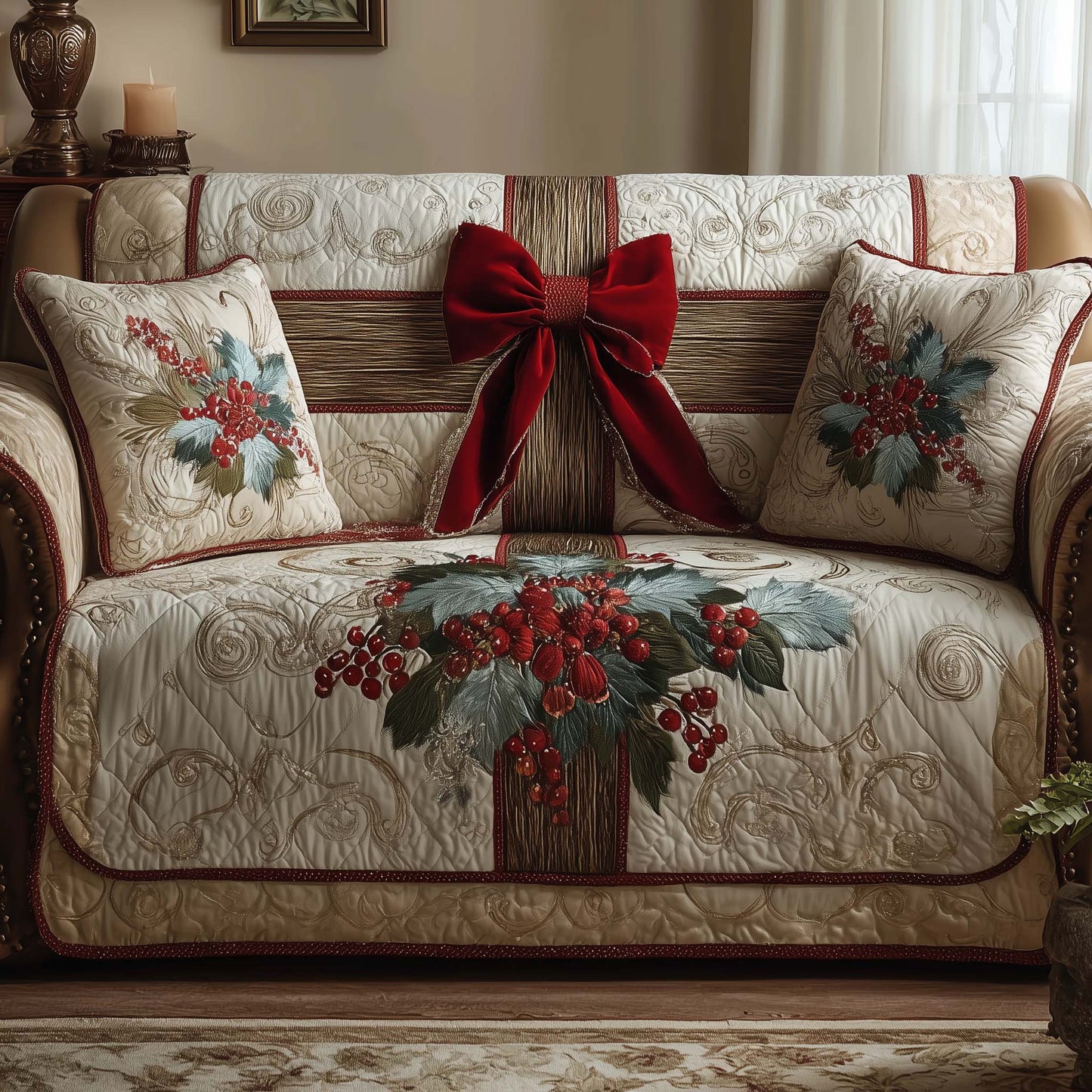 Divine Light Quilted Sofa Cover GFTOTP14559
