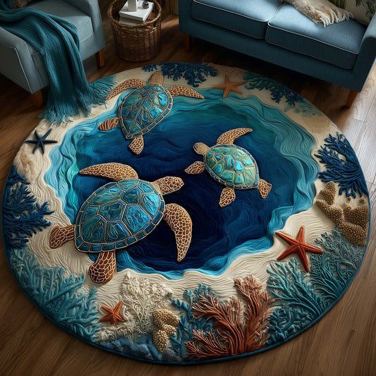 Turtle Charm Quilted Round Mat GFTOTP14564