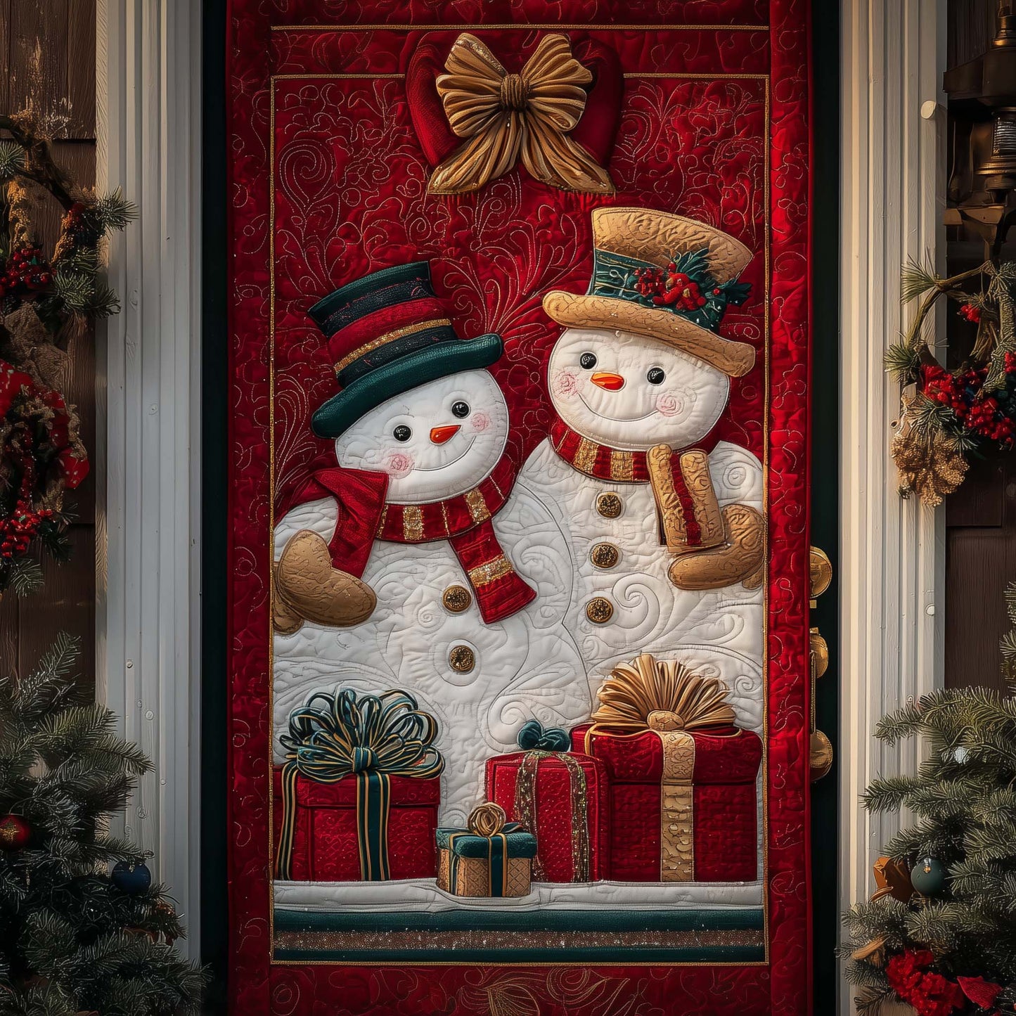 Frosty Welcome Quilted Door Cover GFTOTP14579