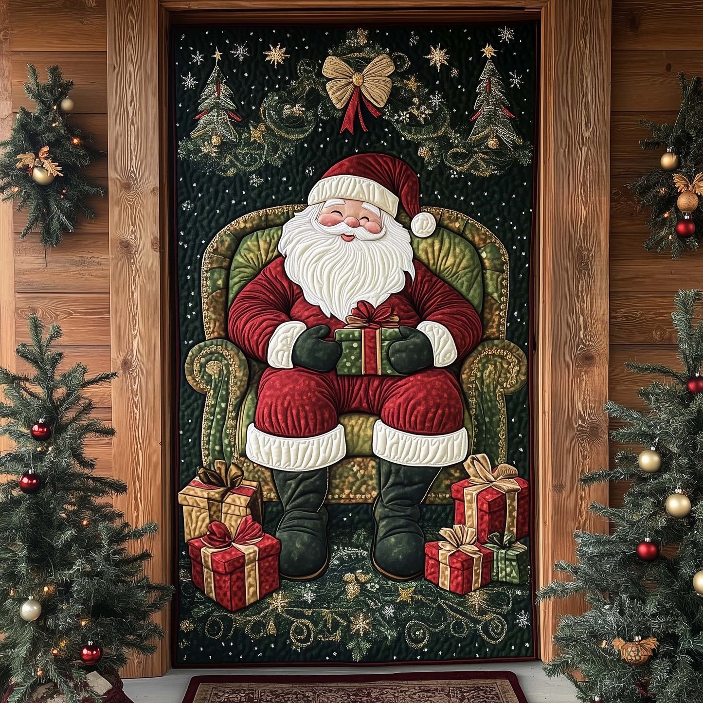 Santa Workshop Quilted Door Cover GFTOTP14611
