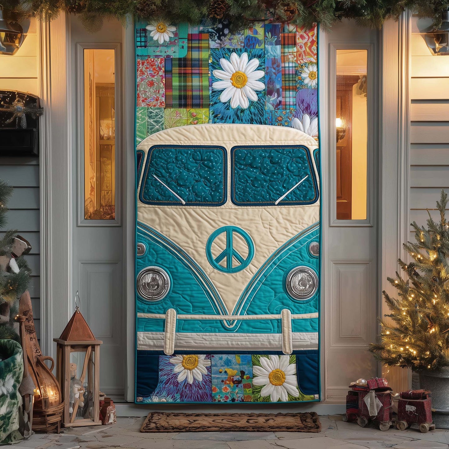 Hippie Van Quilted Door Cover GFTOTP14621