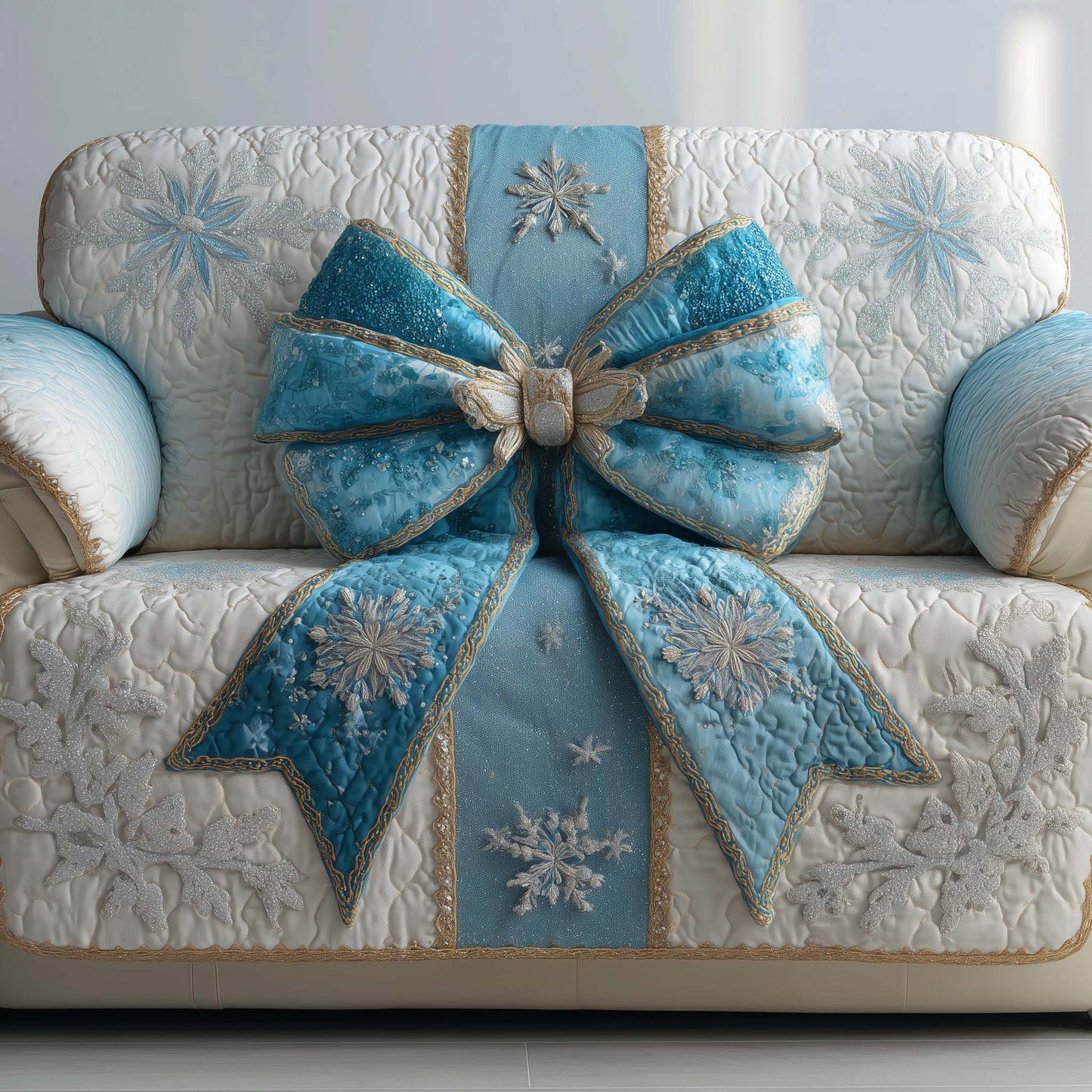 Holiday Ribbon Quilted Sofa Cover GFTOTP14631