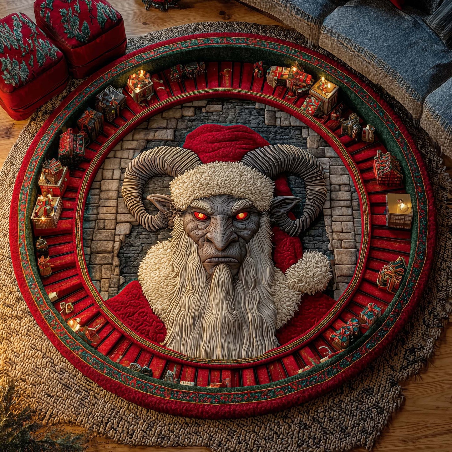 Krampus Eve Quilted Round Mat GFTOTP14649