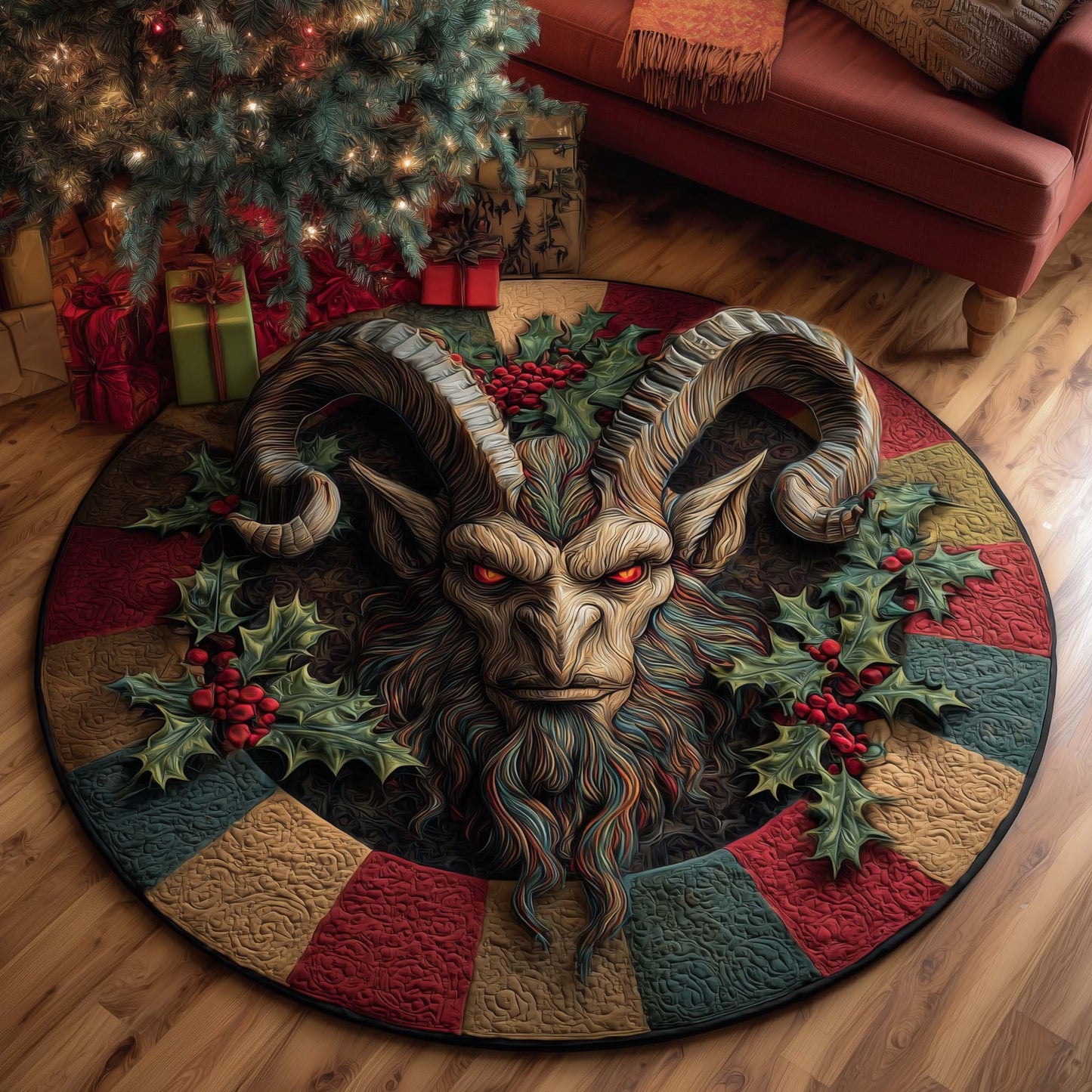 Krampus Eve Quilted Round Mat GFTOTP14650