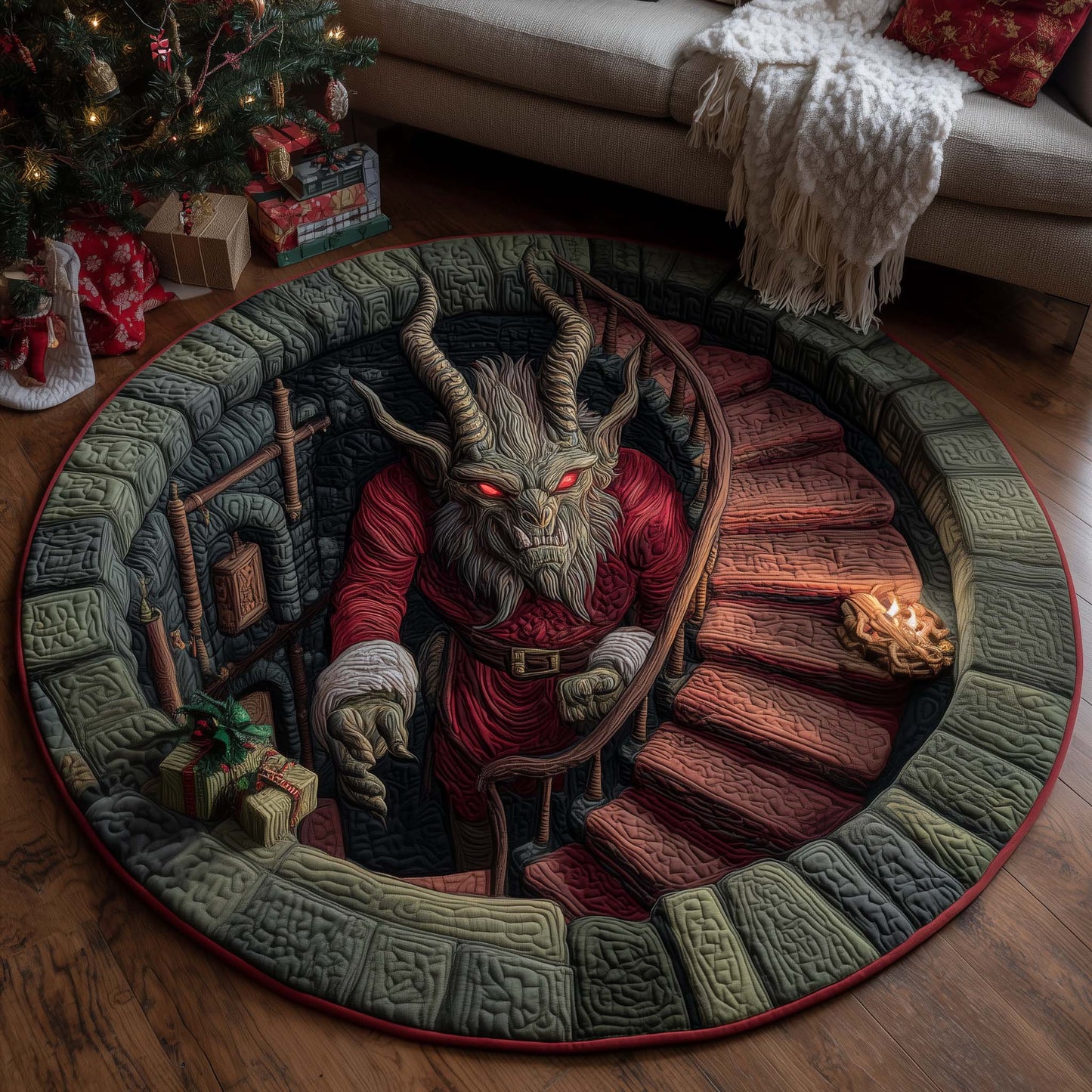 Krampus Eve Quilted Round Mat GFTOTP14655