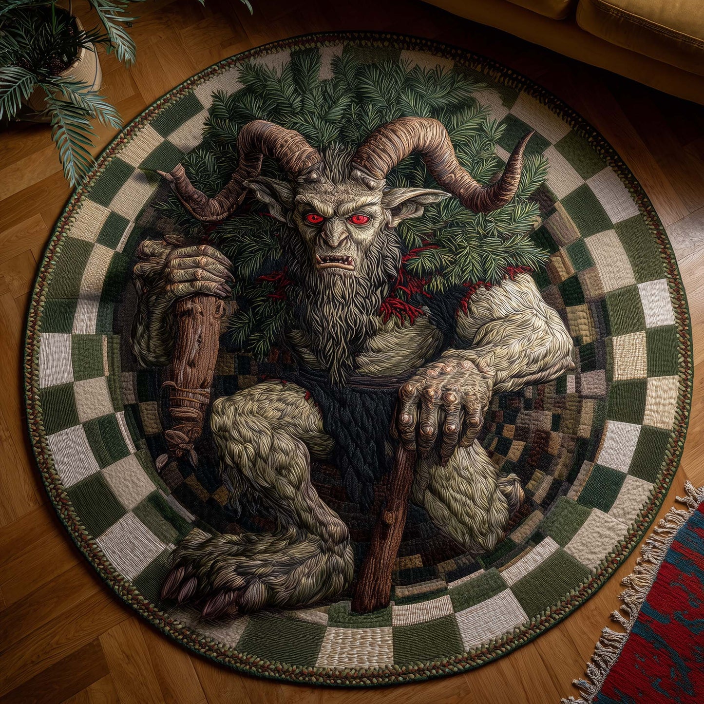 Krampus Eve Quilted Round Mat GFTOTP14656