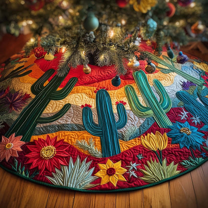 Cactus Holiday Quilted Tree Skirt GFTOTP14676