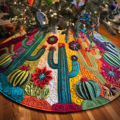 Cactus Holiday Quilted Tree Skirt GFTOTP14677