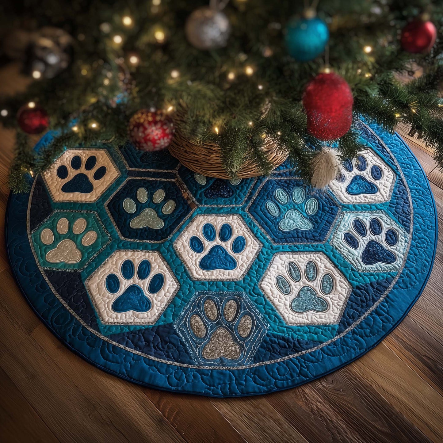 Holiday Patchwork Charm Quilted Tree Skirt GFTOTP14695