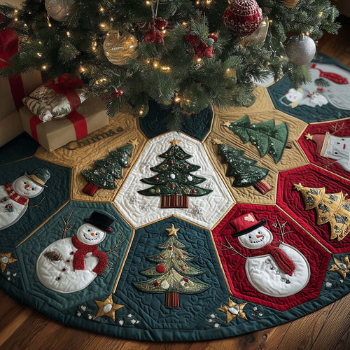 Holiday Patchwork Charm Quilted Tree Skirt GFTOTP14697