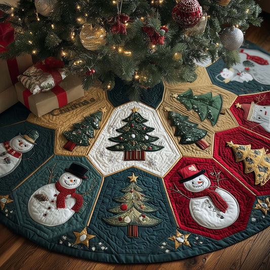 Holiday Patchwork Charm Quilted Tree Skirt GFTOTP14697