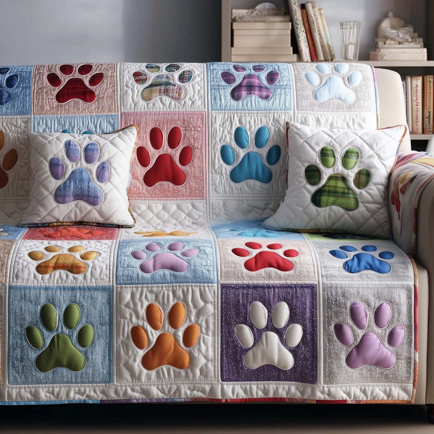 Happy Paw Parade Quilted Sofa Cover GFTOTP14756