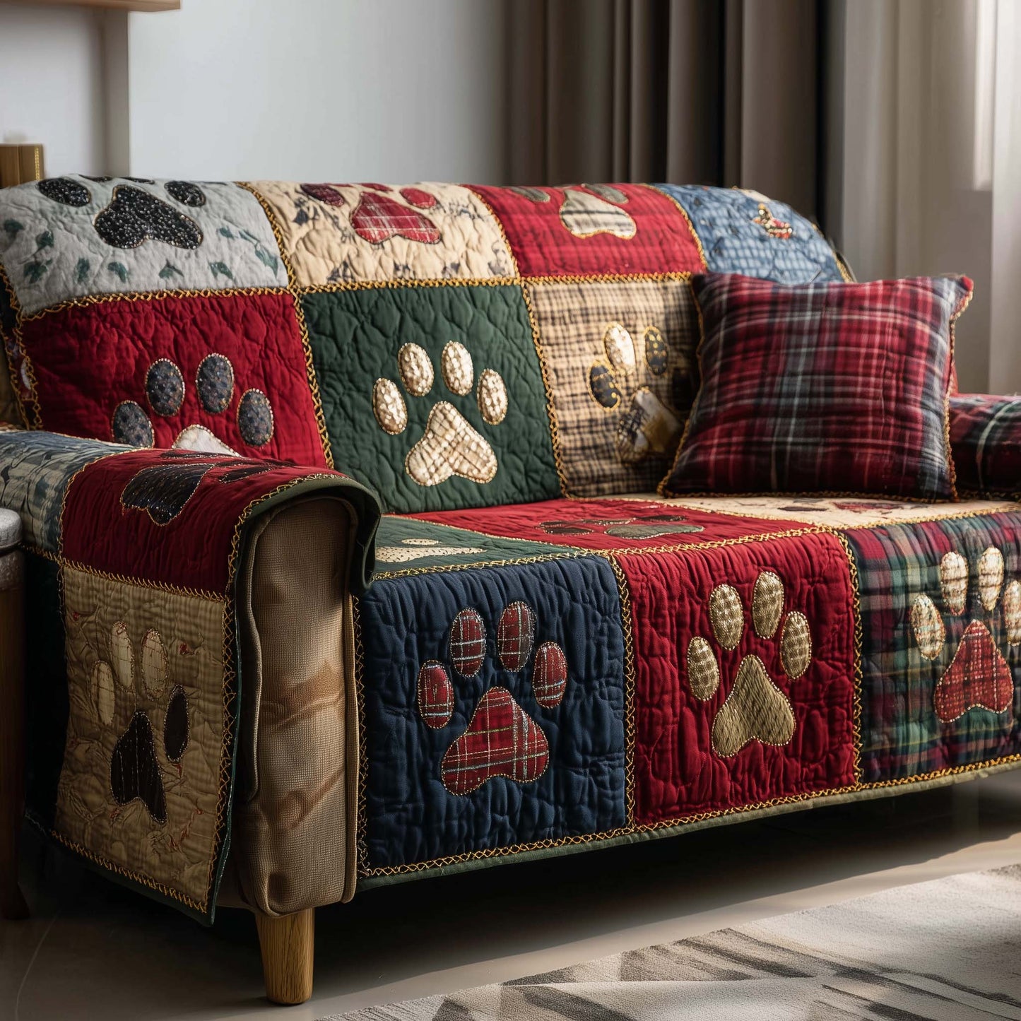 Happy Paw Parade Quilted Sofa Cover GFTOTP14760