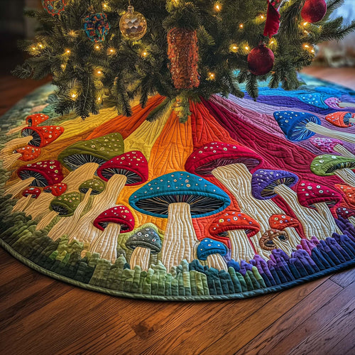 Groovy Mushroom Quilted Tree Skirt GFTOTP14789