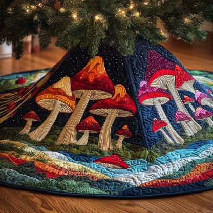 Groovy Mushroom Quilted Tree Skirt GFTOTP14793