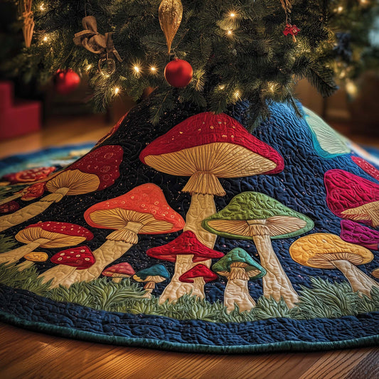 Groovy Mushroom Quilted Tree Skirt GFTOTP14794