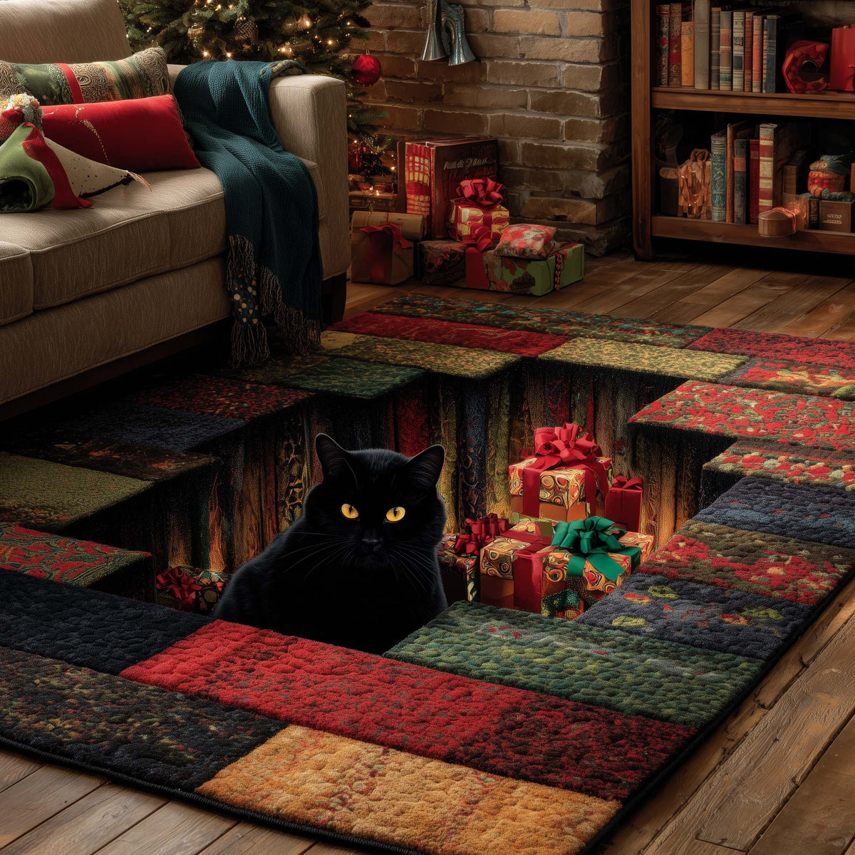 Patchique Rugs Festive Shadow Paws Area Rug GFTOTP14809 – Patchique Store