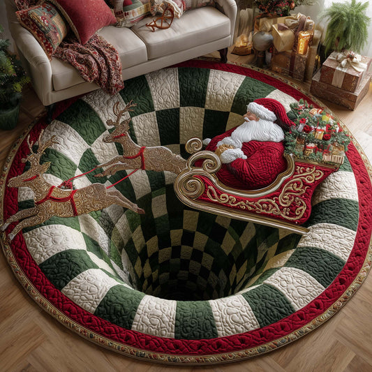Santa Journey Quilted Round Mat GFTOTP14838