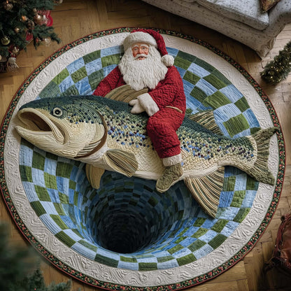Yuletide Fisherman Quilted Round Mat GFTOTP14847