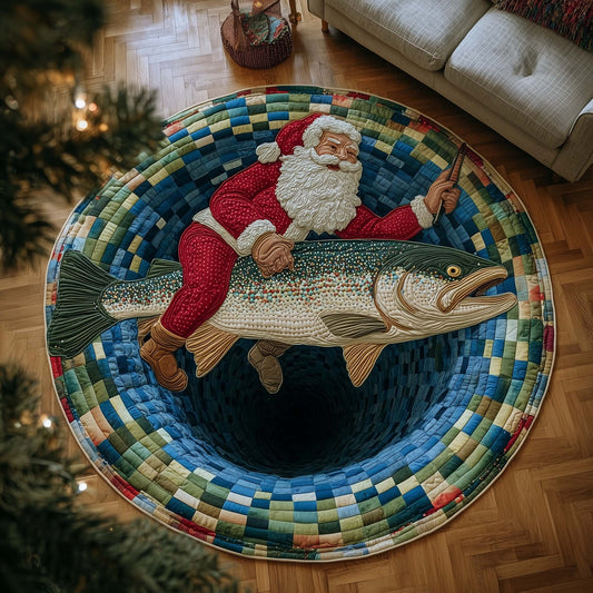 Yuletide Fisherman Quilted Round Mat GFTOTP14860