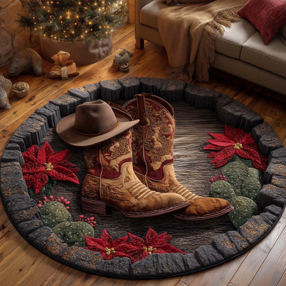Howdy Christmas Quilted Round Mat GFTOTP14897
