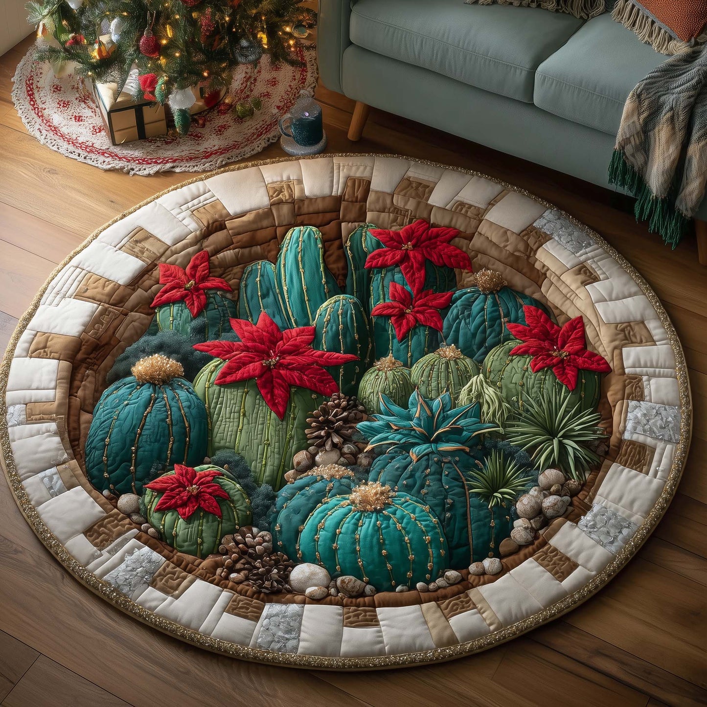 Howdy Christmas Quilted Round Mat GFTOTP14898
