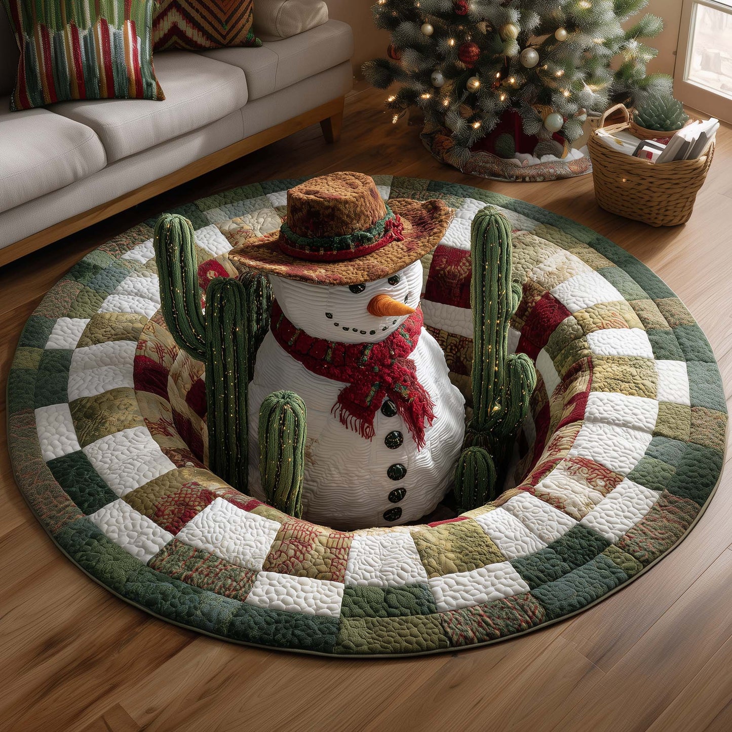 Howdy Christmas Quilted Round Mat GFTOTP14903
