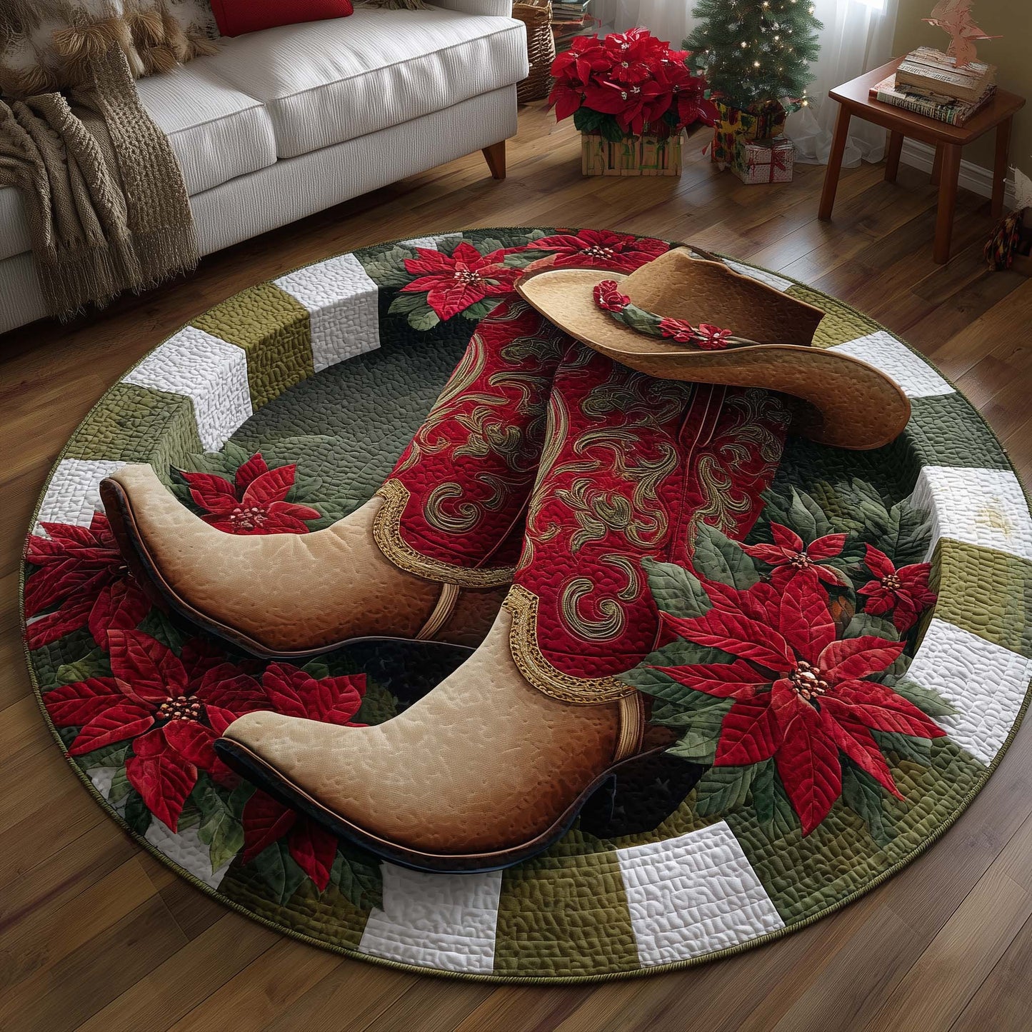 Howdy Christmas Quilted Round Mat GFTOTP14910