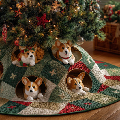 Jolly Corgi Quilted Tree Skirt GFTOTP14970