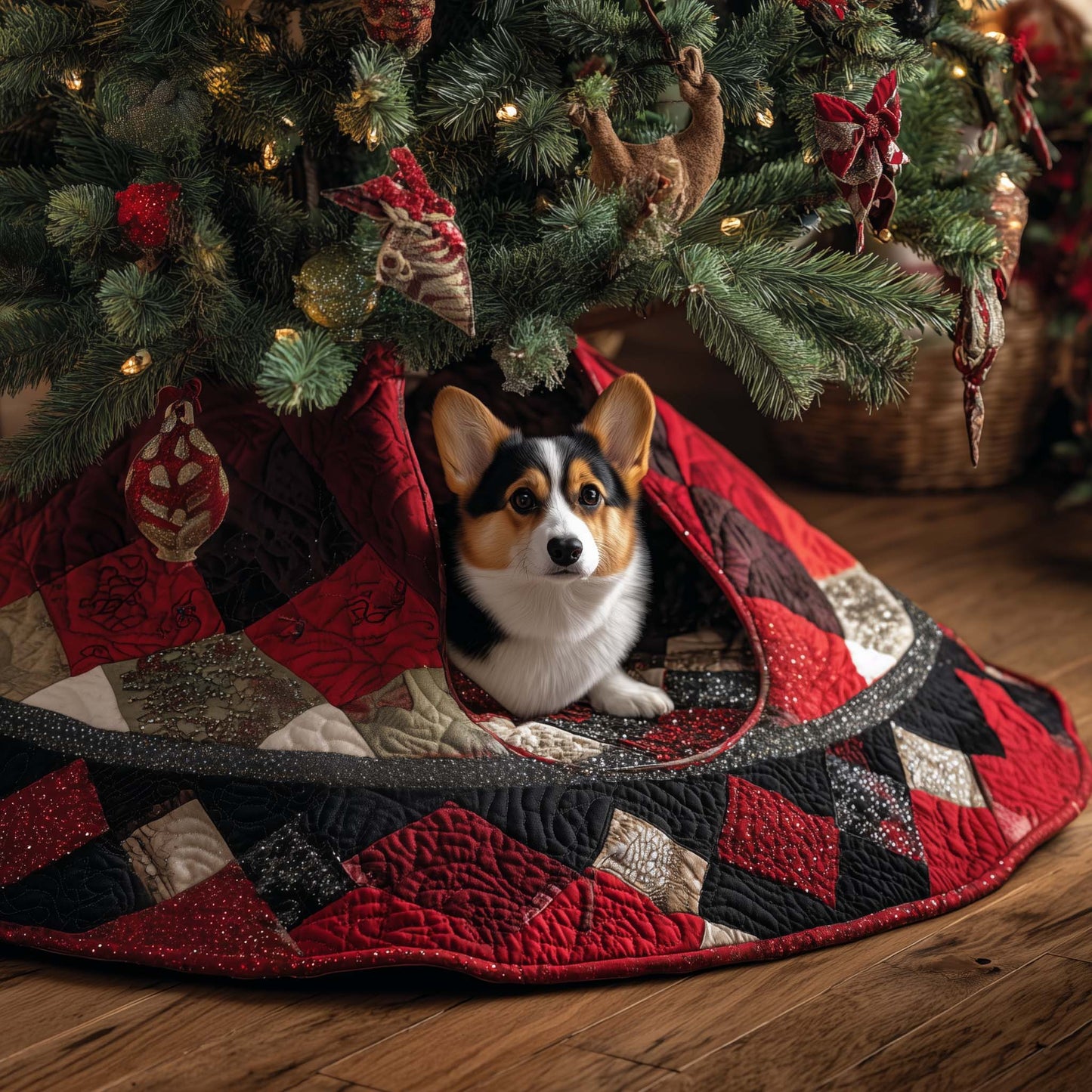 Jolly Corgi Quilted Tree Skirt GFTOTP14972