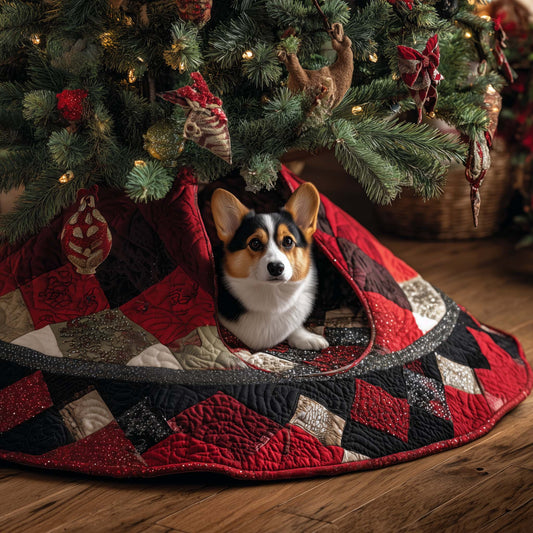 Jolly Corgi Quilted Tree Skirt GFTOTP14972